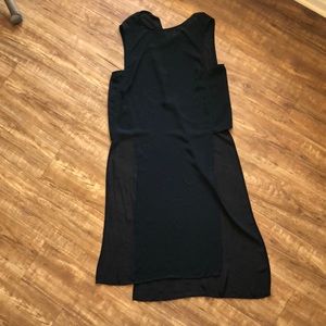 Sheer black high split dress